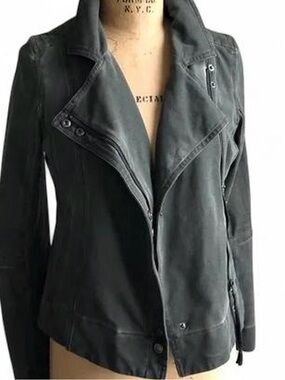 Anthropologie x Marrakech Army Green Cotton Moto Jacket - Excellent Condition